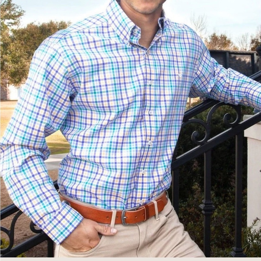 Southern Marsh Button Down - Mardi Gras Colors